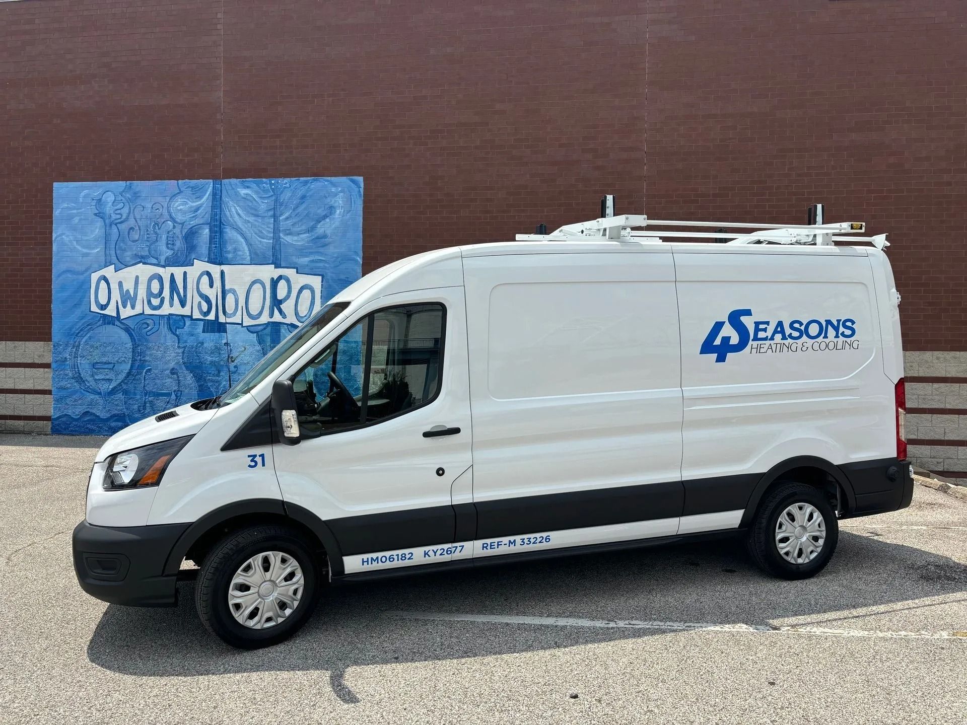 White work van with