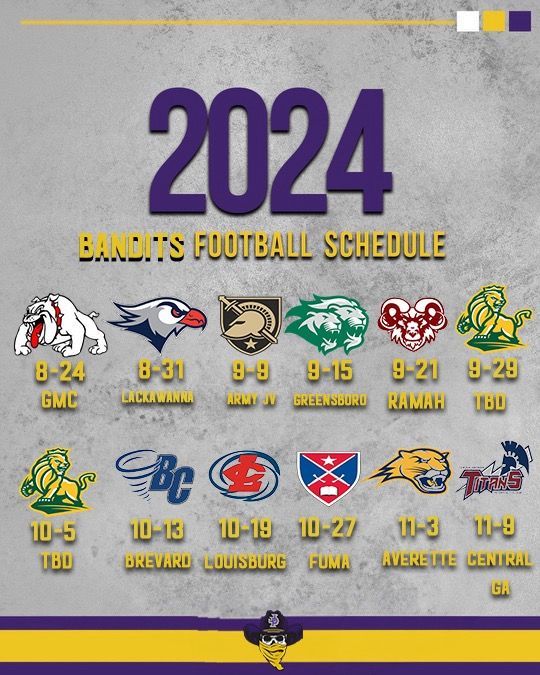 A poster for the bandits' football schedule for 2024