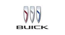 Buick logo: three shields in red, silver, and blue above the