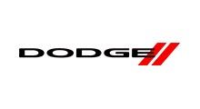 Dodge logo: black wordmark and two red angled stripes.