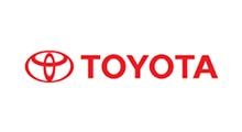 Toyota logo: Red Toyota text next to red, overlapping oval shapes.