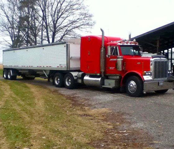commercial trucking, hero photo - red truck - napo