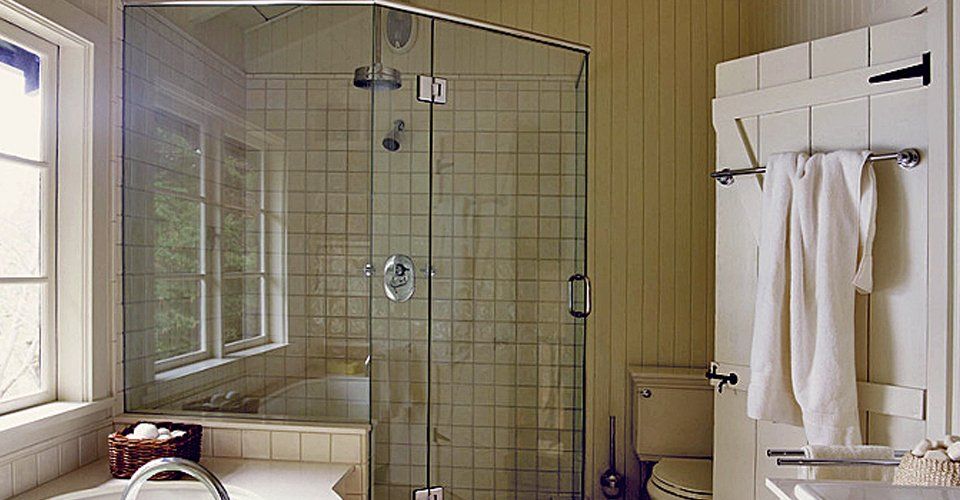 Bathroom shower glass door