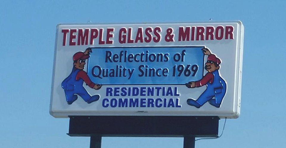 Temple Glass & Mirror Inc. sign