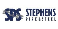 Stephens Pipe & Steel logo with navy blue “SPS” and company name on white background