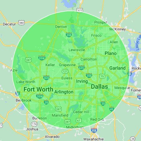 Your Handyman DFW radius map