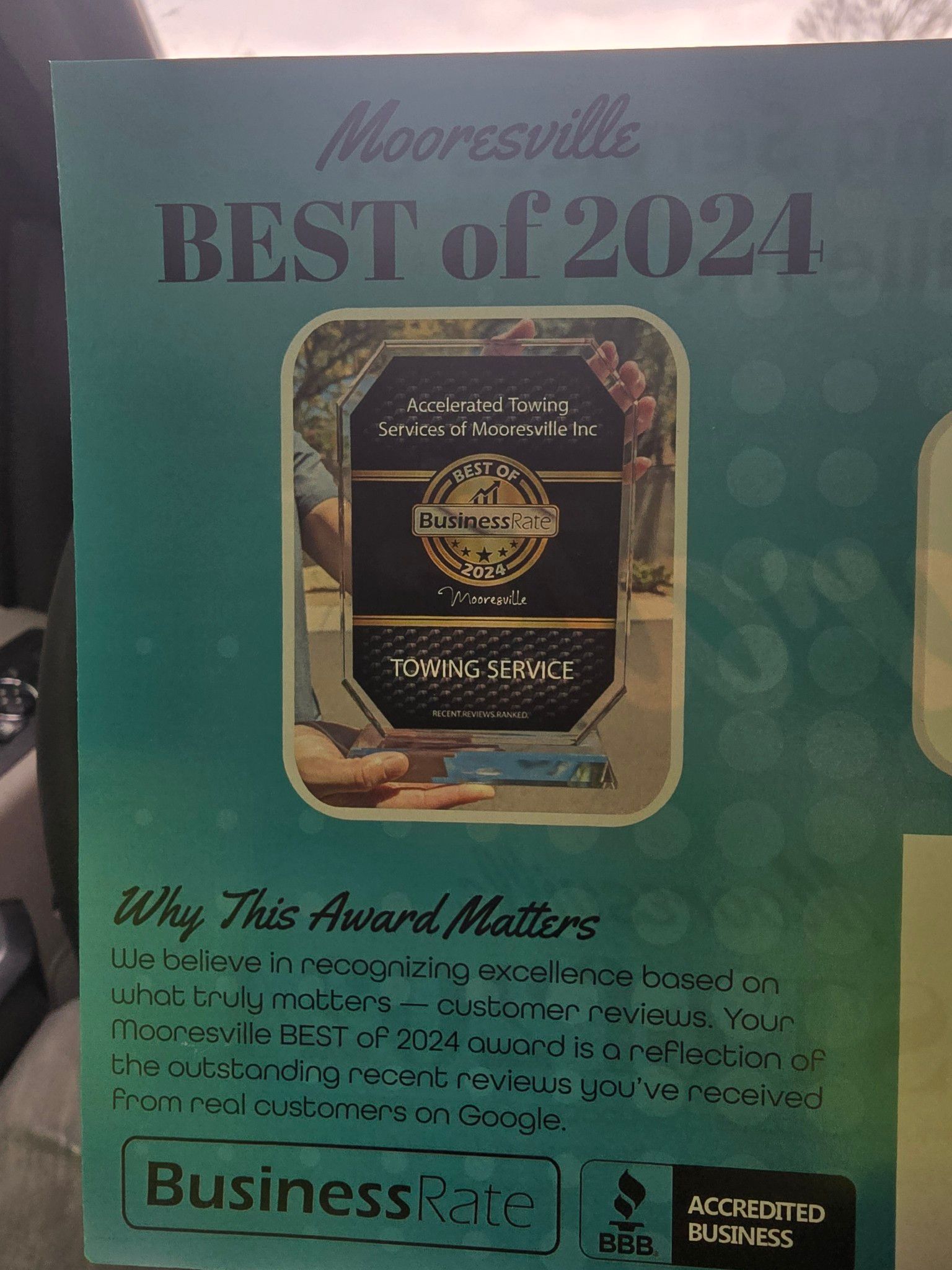 Mooresville Best of 2024 award