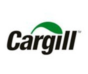 Cargill logo in black with a green curved leaf above the name