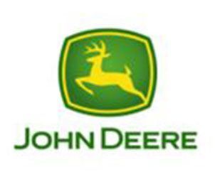 John Deere logo with a yellow deer silhouette in a green shield above the green company name