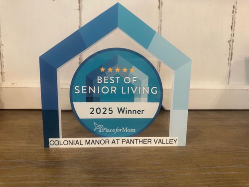 A sign that says best of senior living 2025 winner