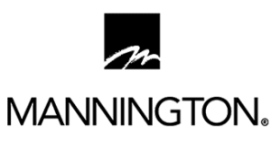 A black and white Mannington logo on a white background