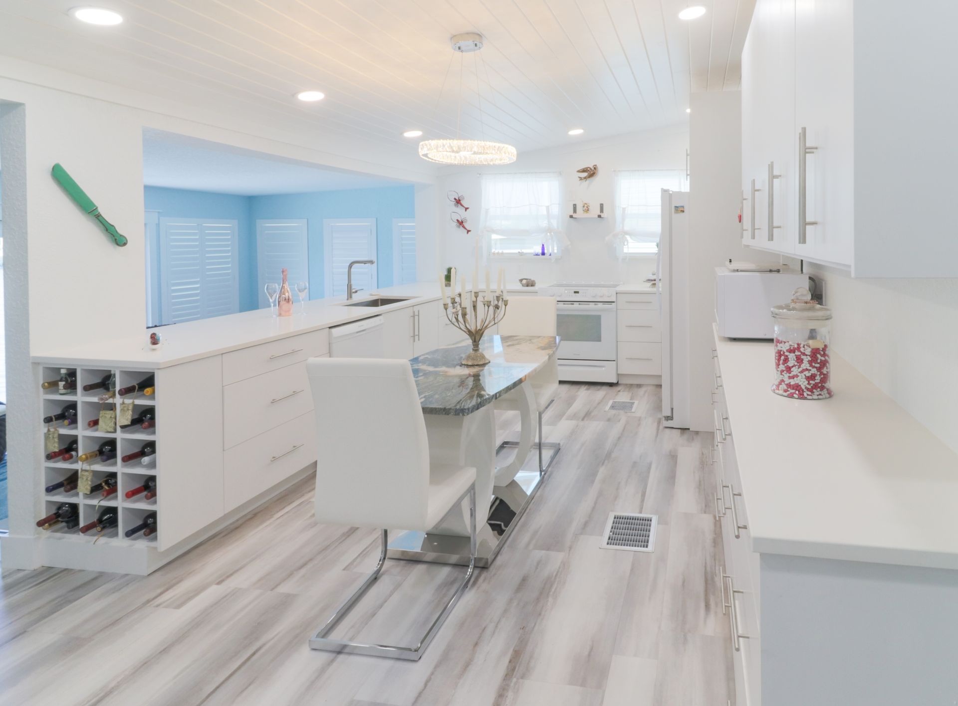 Countertops and cabinets