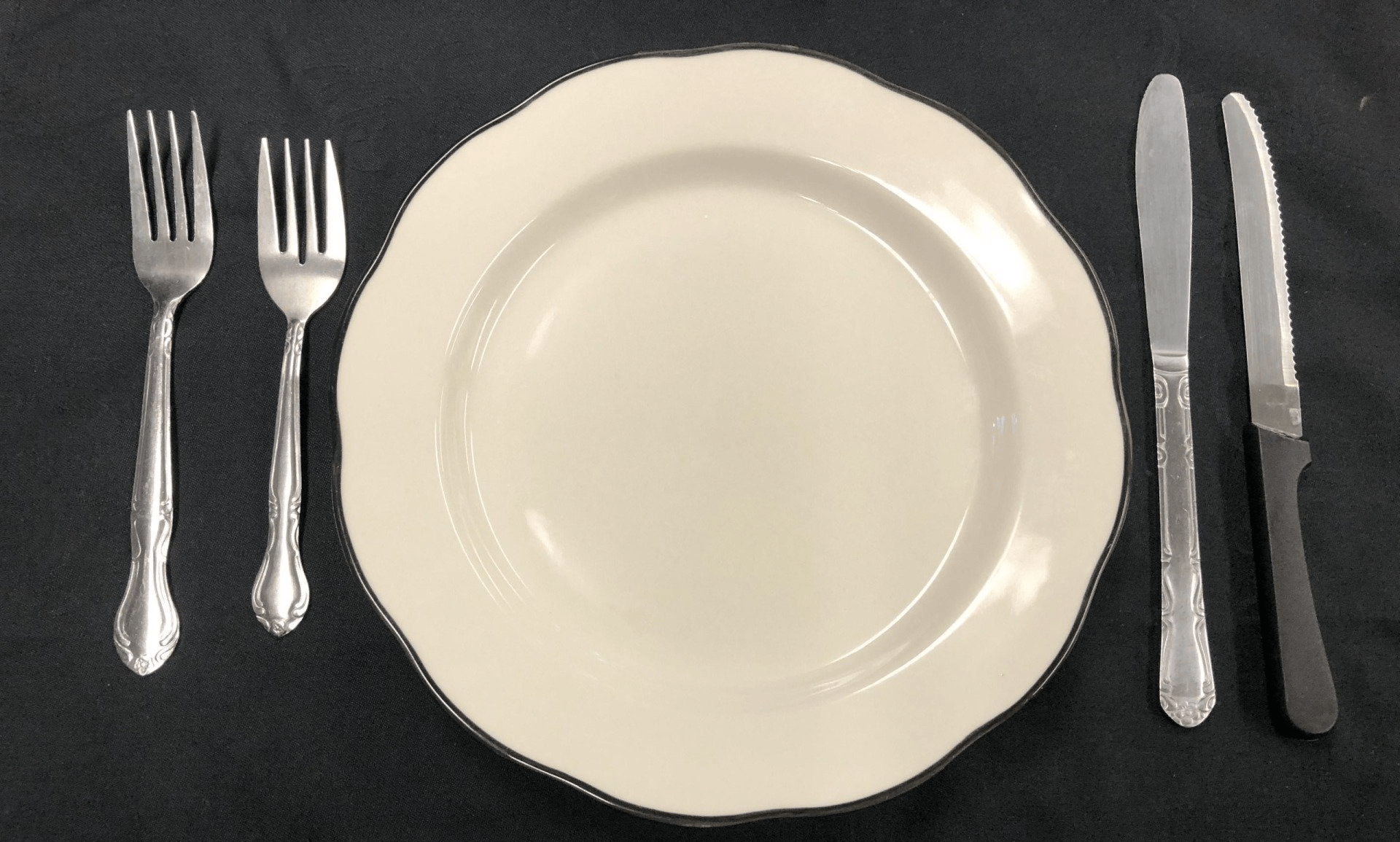 dish services plate and fork