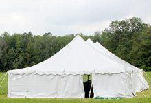 Tent set-up outdoors