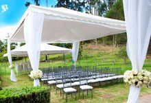 Canopy outdoors with chairs