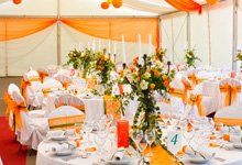 Wedding reception tables and chair set-up
