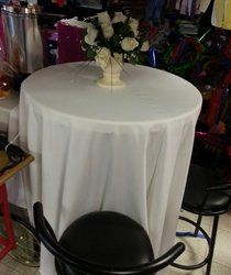 table with white linen