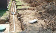 A septic system being installed