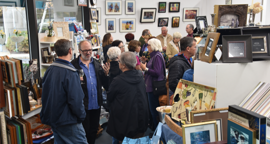 Get the latest on happenings Artist's reception at FRAMEWORKS