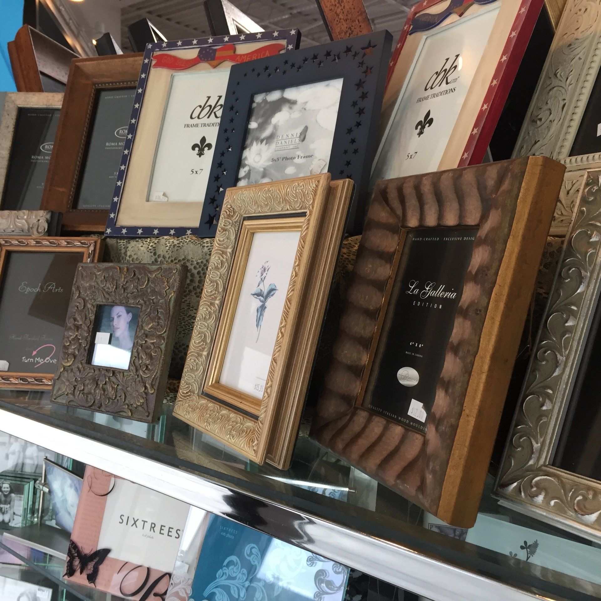 Photo frames on display at FRAMEWORKS