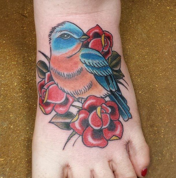 Blue bird tattoo