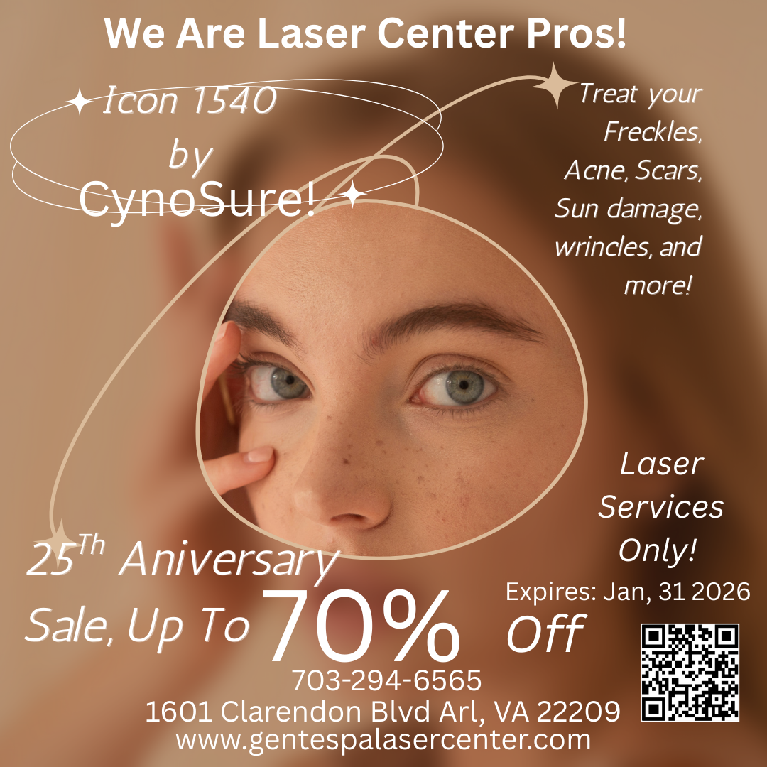 Advertisement for Sculpsure body sculpting, featuring a smiling woman, and a 70% off deal.