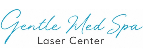 Gente laser center Medical Spa logo in teal script on a white background