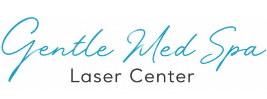 Gente laser center Medical Spa logo in teal script on a white background