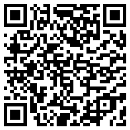 QR code with a black and white matrix of squares.