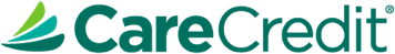 A close up of the carecredit logo on a white background