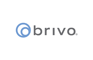 Brivo logo in blue and gray on a white background
