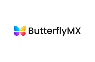 ButterflyMX logo with a colorful butterfly icon and black text on a white background