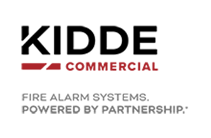 Kidde Commercial logo with slogan “Fire alarm systems. Powered by partnership.”