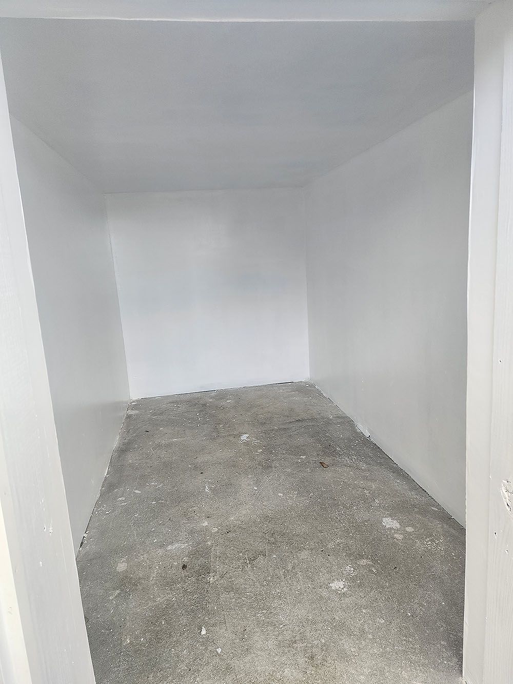 Completed staircase concrete shed storage