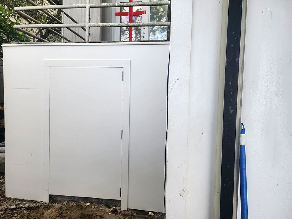 Finished staircase concrete shed project