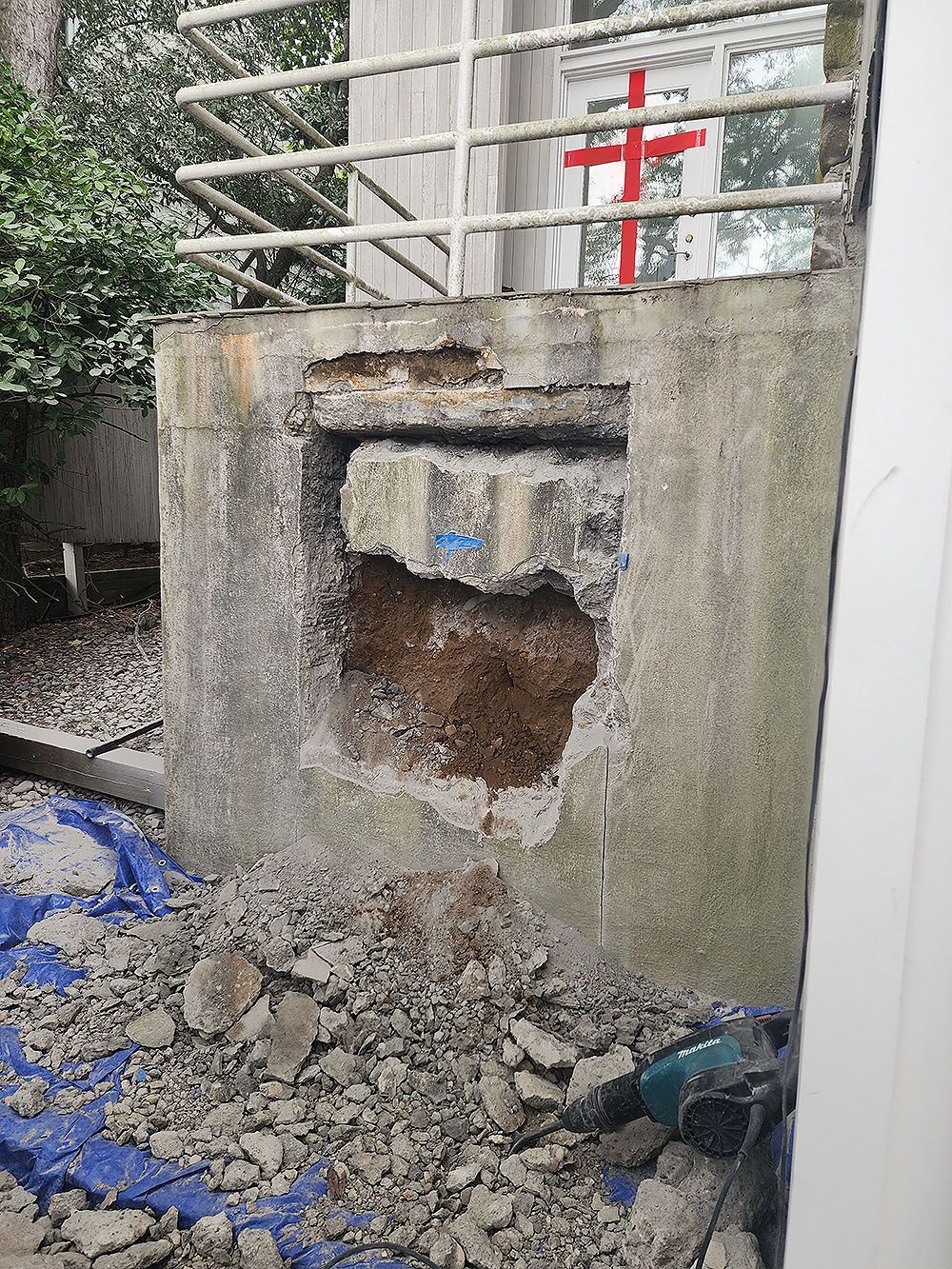 Staircase shed before