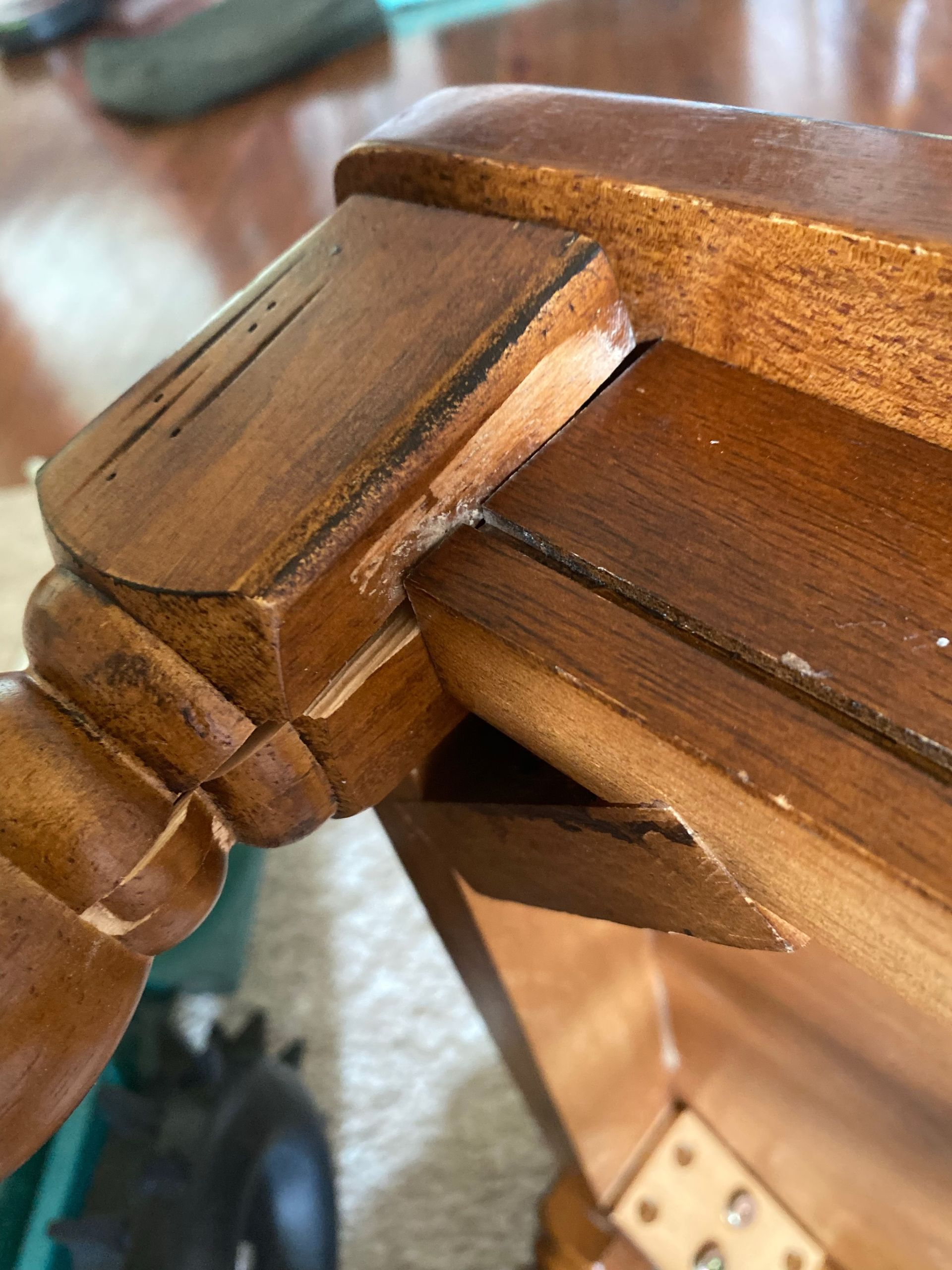 A close-up of a piece of wood on a table.