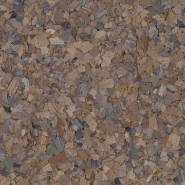 Brown and gray speckled cork flooring texture.