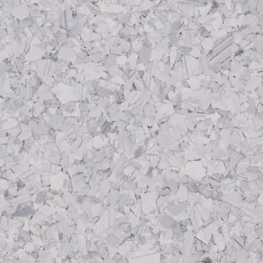 White and gray speckled flooring.