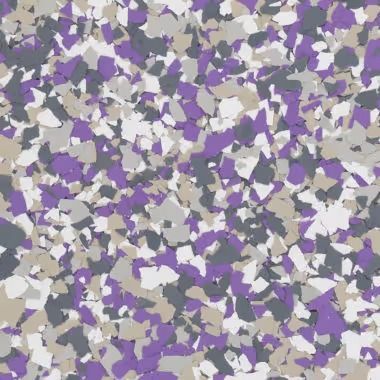 Purple, gray, white, and tan speckled flooring.