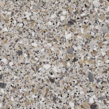 Speckled countertop with shades of gray, white, and tan.