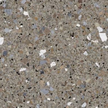 Gray speckled terrazzo material.