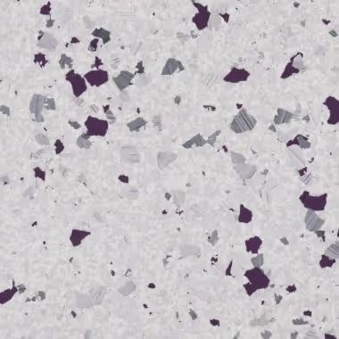 Light gray surface with flecks of dark purple and gray.