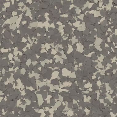 Gray and beige speckled flooring.