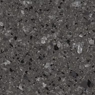 Dark gray speckled quartz countertop.