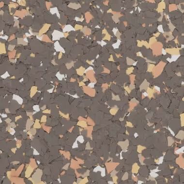 Textured flooring with shades of brown, white, and orange.