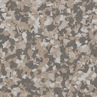 Speckled flooring pattern with tan, beige, and gray fragments.
