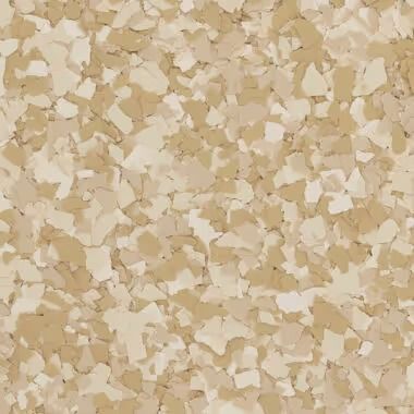 Speckled beige floor coating with irregular shapes.