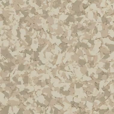 Speckled flooring pattern with beige, tan, and light brown flakes.