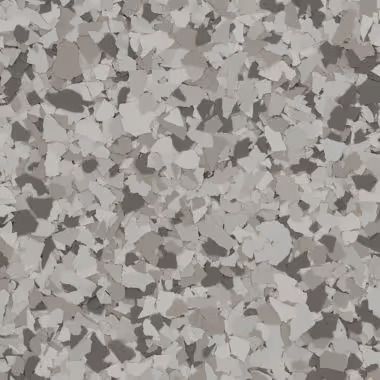 Gray, white, and dark gray speckled floor coating pattern.